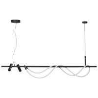 4391/40L HIGHTECH ODL24 301 черный/металл/канат Подвесной св-к с раздельн. вкл IP20 LED 40W 1580Лм 4000K CORDA