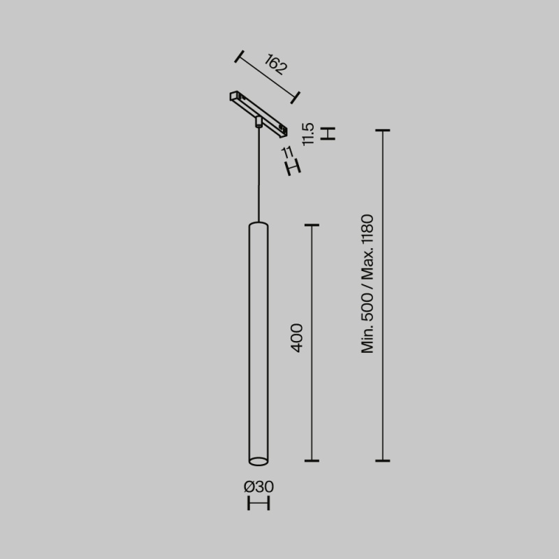 Трековый светильник Technical TR245-7W3K-B