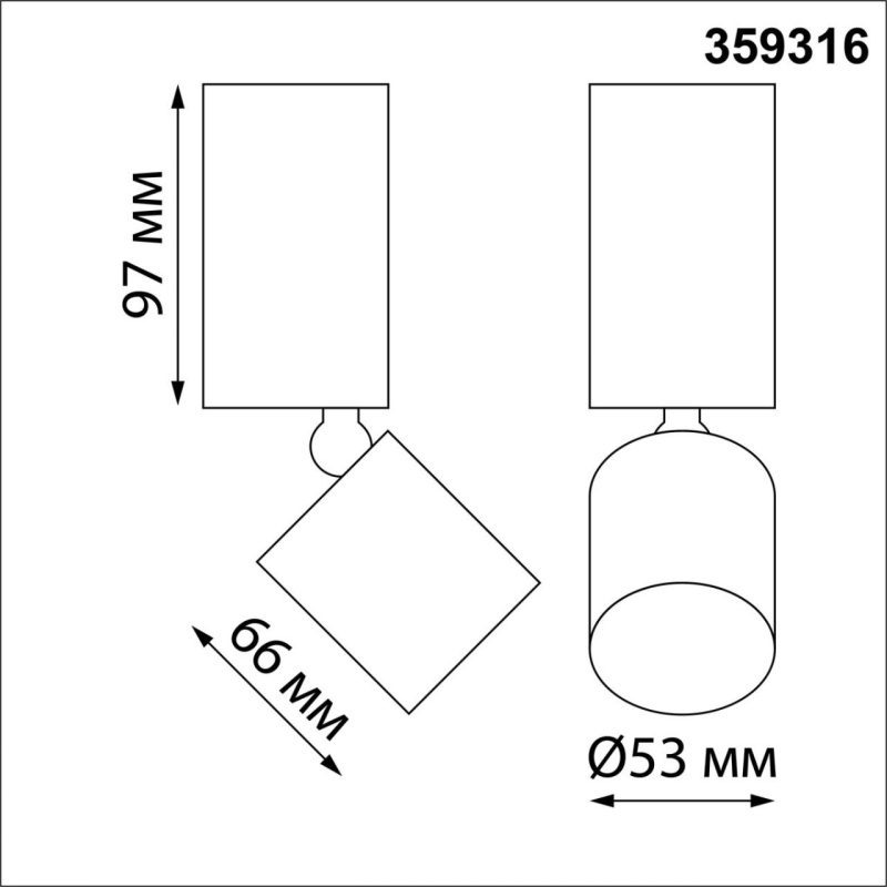 359316 OVER NT24 370 белый Светильник накладной светодиодный IP20 LED 10W 85-265V 3000K 1100Лм TUBO