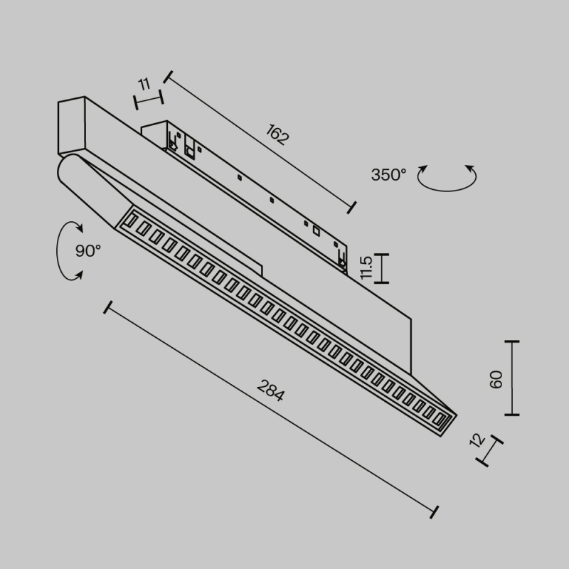 Трековый светильник Technical TR242-2-12W4K-B