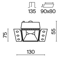 Встраиваемый светильник Technical DL051-01-GU10-SQ-W