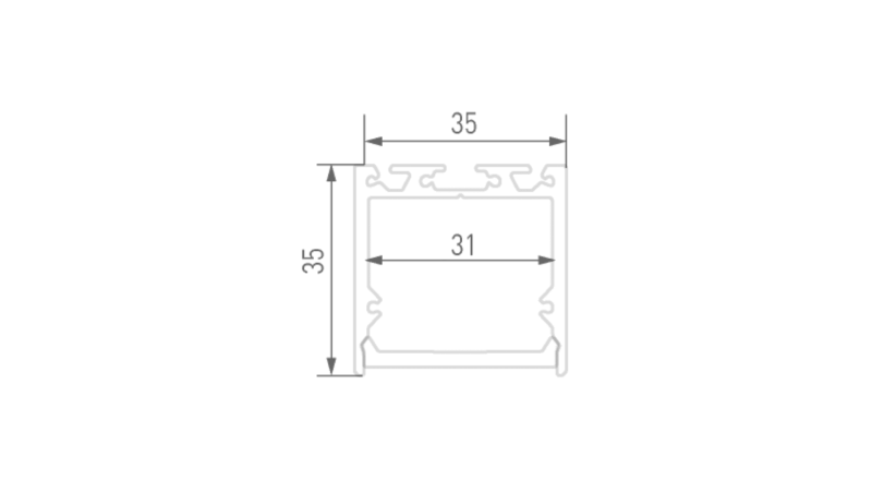 DesignLed Подвесной/накладной алюминиевый профиль Design LED LS3535, 2500 мм, анодированный, LS.3535-R