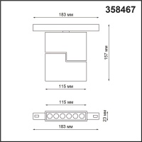 358467 SHINO NT20 156 черн Трековый светильник для низков. шинопровода IP20 LED 4000К 12W 48V FLUM
