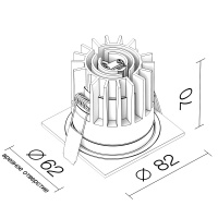 Влагозащищенный светильник LeDron FAST TOP SQ MINI Wh-Bl