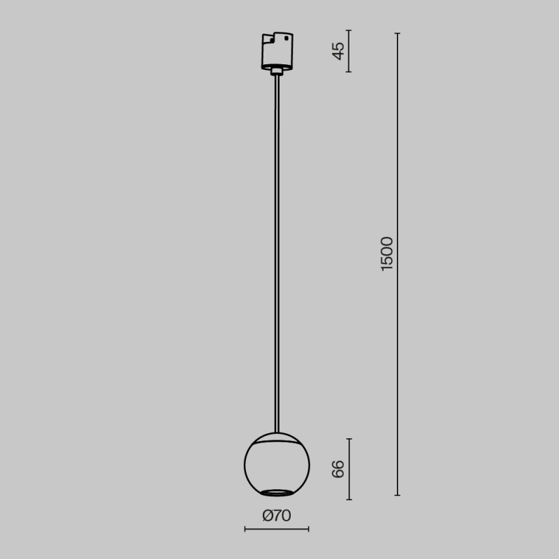 Трековый подвесной светильник Technical TR165-1-8W3K-M-B