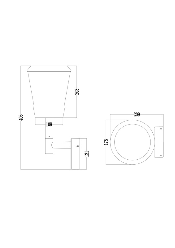 Настенный светильник (бра) Outdoor O039WL-01B