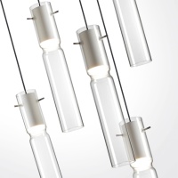 5058/25LB PENDANT ODL24 385 белый/прозрачный/металл/стекло Люстра каскадная LED 5*5W 3000K SCROW