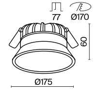 Встраиваемый светильник Technical DL055-24W3-4-6K-W