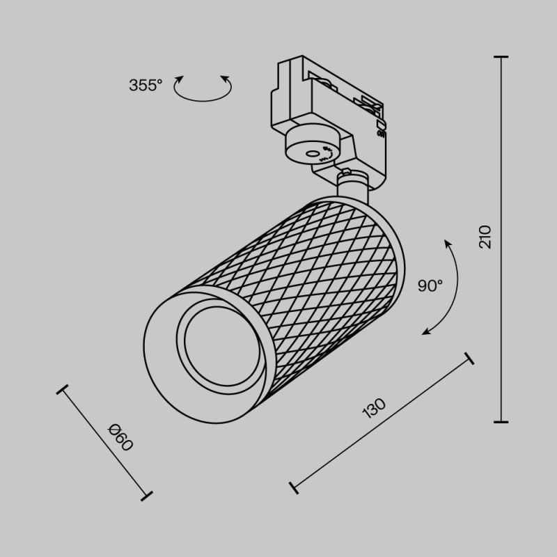Трековый светильник Technical TR011-1-GU10-B