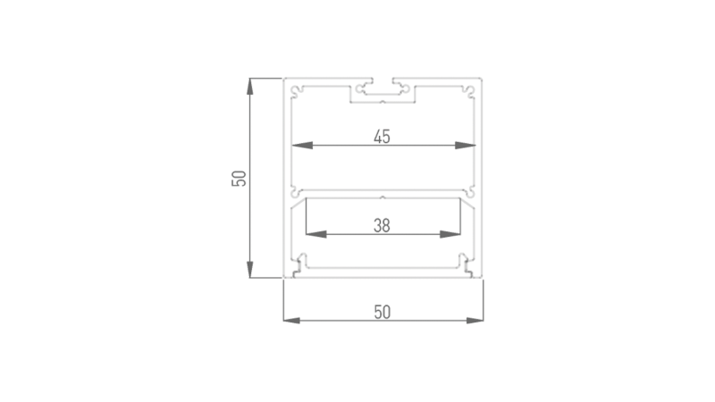 DesignLed Подвесной/накладной алюминиевый профиль Design LED LS 5050, 2500 мм, анодированный, LS.5050-R