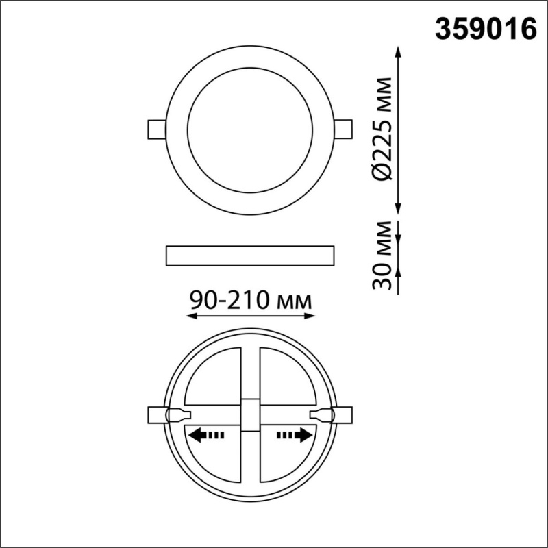359016 NT Светильник LED 18+6Вт 4000+4000К 100-265В IP20 SPOT