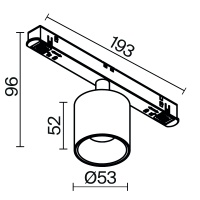 Трековый светильник Technical TR132-4-7W-DS-W