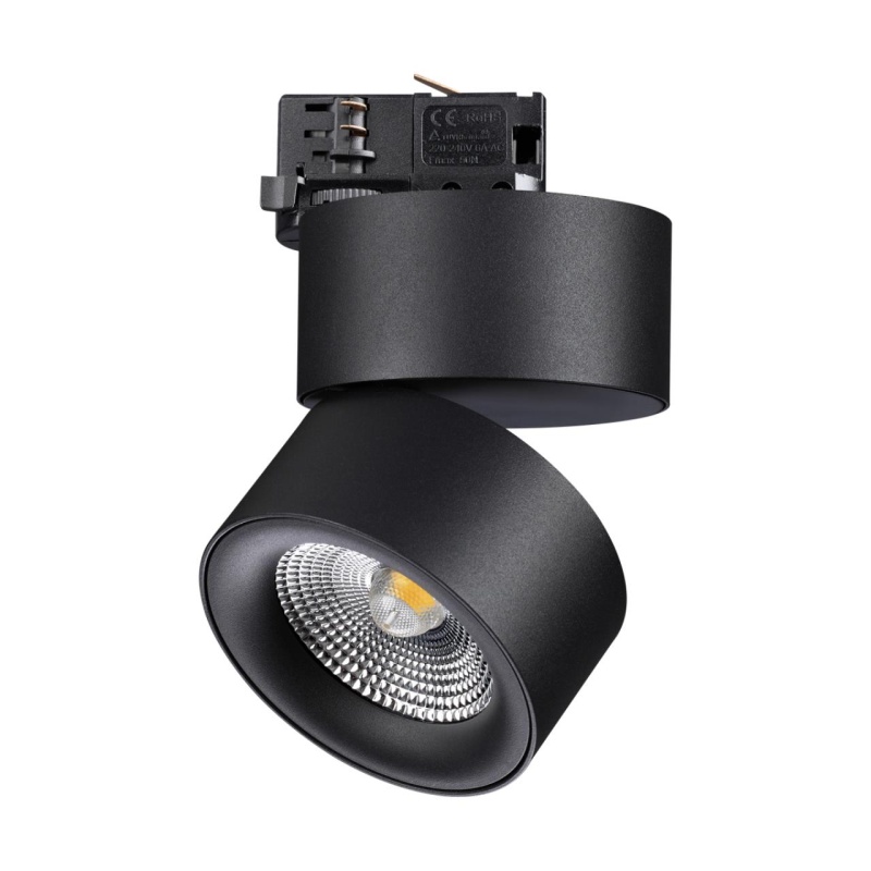 358787 PORT NT21 271 черный Трехфазный трековый светодиодный светильник IP20 LED 25W 4000K 2200Лм 100-265V GRODA