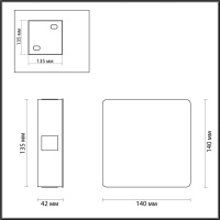 4258/8WL HIGHTECH ODL21 333 белый/металл Настенный светильник IP20 LED 8W 444Лм 3000K VISTA