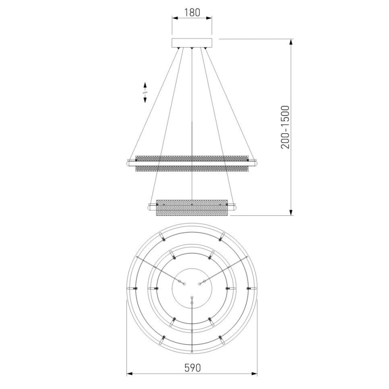 Подвесная люстра Eurosvet 90241/2 черный/ золото Smart