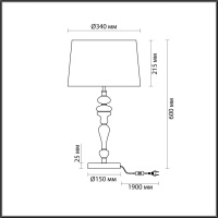 Настольная лампа Odeon Light 5040/1T