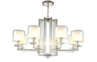 Подвесная люстра Crystal Lux NICOLAS SP-PL8 NICKEL/WHITE