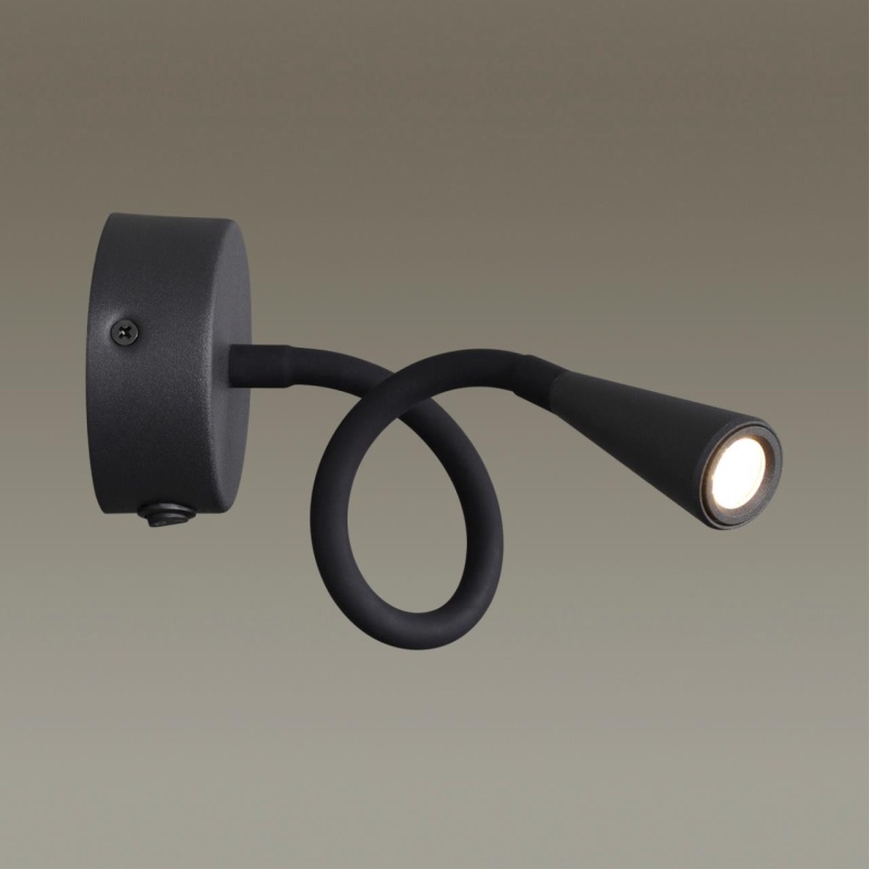 4254/3WL HIGHTECH ODL21 475 черн/металл Настен.светильник выкл на базе IP20 LED 3W 263Лм 3000K ODDS