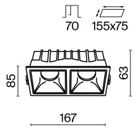 Встраиваемый светильник Technical DL043-02-15W3K-SQ-W