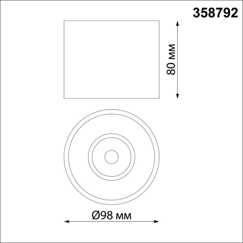 358792 OVER NT21 356 черный Светильник накладной светодиодный IP20 LED 15W 4000K 1600Лм 110-265V BIND