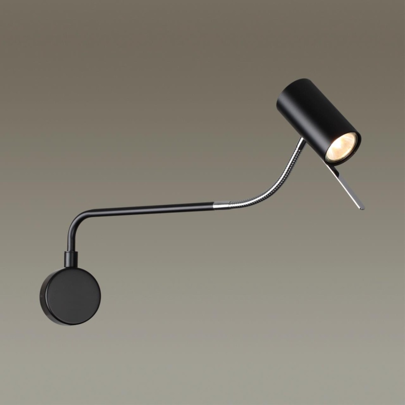 4381/1W HIGHTECH ODL23 455 черный/хром/металл Настенный св-к выкл. на плафоне IP20 LED GU10 10W GIGI
