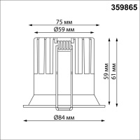 359865 NT Светильник 12Вт 3000/4000/6000К 100-265В IP20 WIR