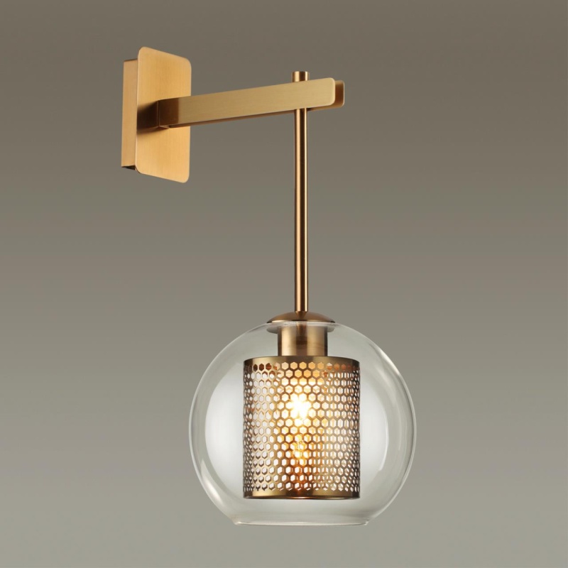 4939/1W PENDANT ODL22 000 античн.бронза/металл/прозрачный/стекло Бра E27 1*40W CLOCKY