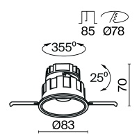 Встраиваемый светильник Technical DL057-10W3K-W