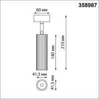 358987 OVER NT22 330 бронза светлая/черный Светильник светодиодный накладной IP20 LED 4000K 15W 220V ALBA