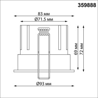 359888 NT Светильник 15Вт 3000/4000/6000К 100-265В IP20 WIR