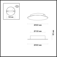 3562/12WL HIGHTECH ODL18 449 серебр фольг-ние Настен. свет-ник IP20 LED 3000K 12W 672Лм 220V LUNARIO
