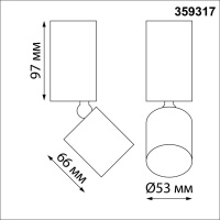 359317 OVER NT24 370 черный Светильник накладной светодиодный IP20 LED 10W 85-265V 3000K 1100Лм TUBO