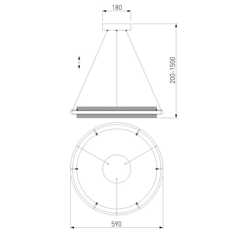 Подвесная люстра Eurosvet 90241/1 черный/ золото Smart