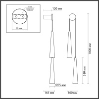 5044/24WL L-VISION ODL24 000 глянц.темн.хром/прозрачный/металл/стекло Бра LED 24W 3000K 2536Лм LUMP
