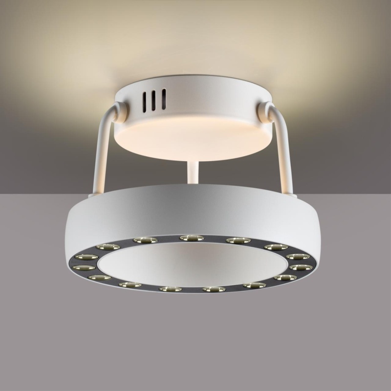 359397 OVER NT24 278 белый Светильник накладной светодиодный IP20 LED 12W вниз/5W вверх 220V 1360Лм 3000K TURN