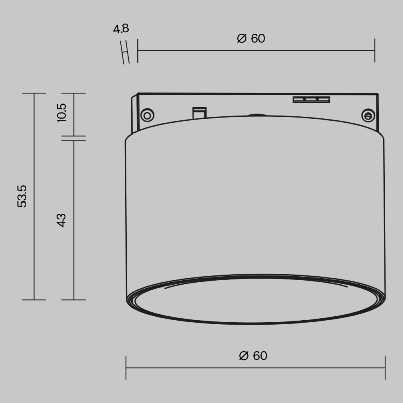 Трековый светильник Technical TR188-1-5W3K-M-BW