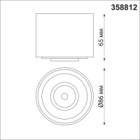 358812 OVER NT21 378 черный Светильник накладной светодиодный IP20 LED 9W 770Лм 4000K 220V GESSO