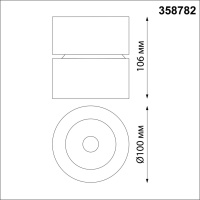 358782 OVER NT21 364 белый Светильник накладной светодиодный IP20 LED 25W 4000K 2200Лм 100-265V GRODA